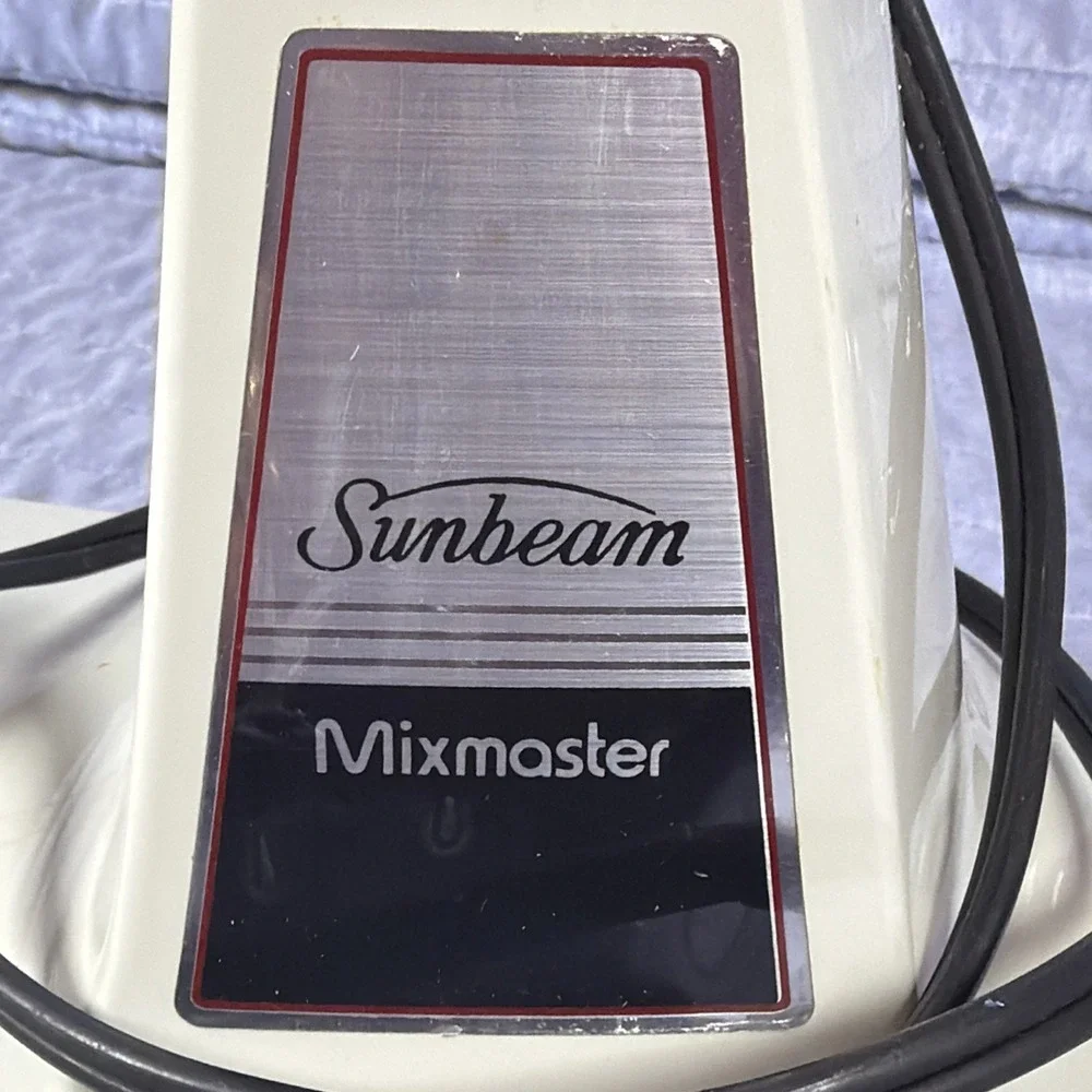Vintage Sunbeam Mixmaster Stand Mixer 12 Speed Dual w/ Glass Bowl Works